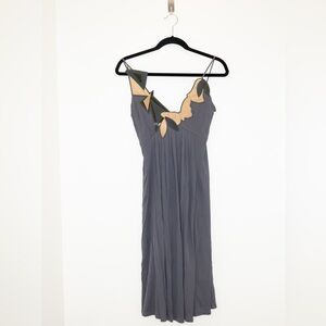 Cocktail dress w leather appliqué detailing